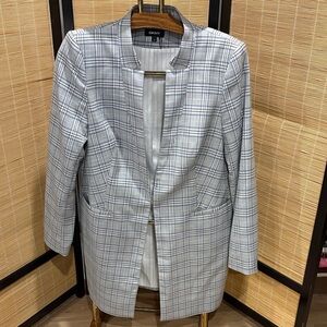 DKNY Checkered Open-Front Blazer